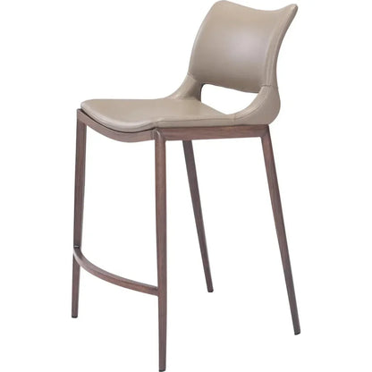 Ace Counter Chair (Set of 2) Gray & Walnut - LOOMLAN - Zuo Modern - Counter Stools