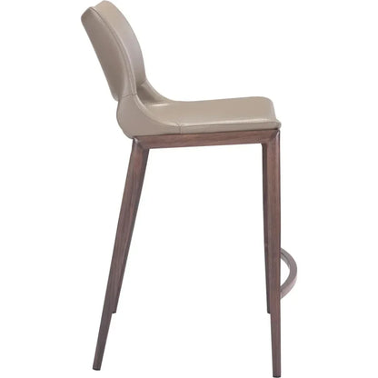 Ace Counter Chair (Set of 2) Gray & Walnut - LOOMLAN - Zuo Modern - Counter Stools