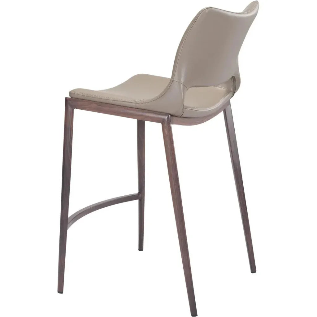 Ace Counter Chair (Set of 2) Gray & Walnut - LOOMLAN - Zuo Modern - Counter Stools