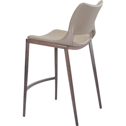 Ace Counter Chair (Set of 2) Gray & Walnut - LOOMLAN - Zuo Modern - Counter Stools