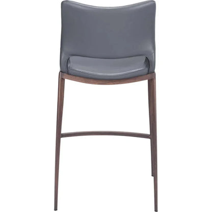 Ace Counter Stool 2PC Dark Gray & Walnut - LOOMLAN - Zuo Modern - Counter Stools