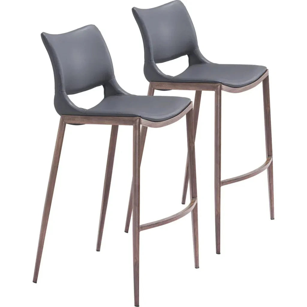 Ace Dark Gray Bar Chair (Set of 2) - LOOMLAN - Zuo Modern - Bar Stools