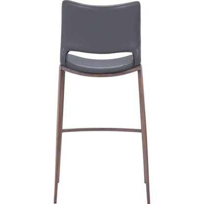 Ace Dark Gray Bar Chair (Set of 2) - LOOMLAN - Zuo Modern - Bar Stools