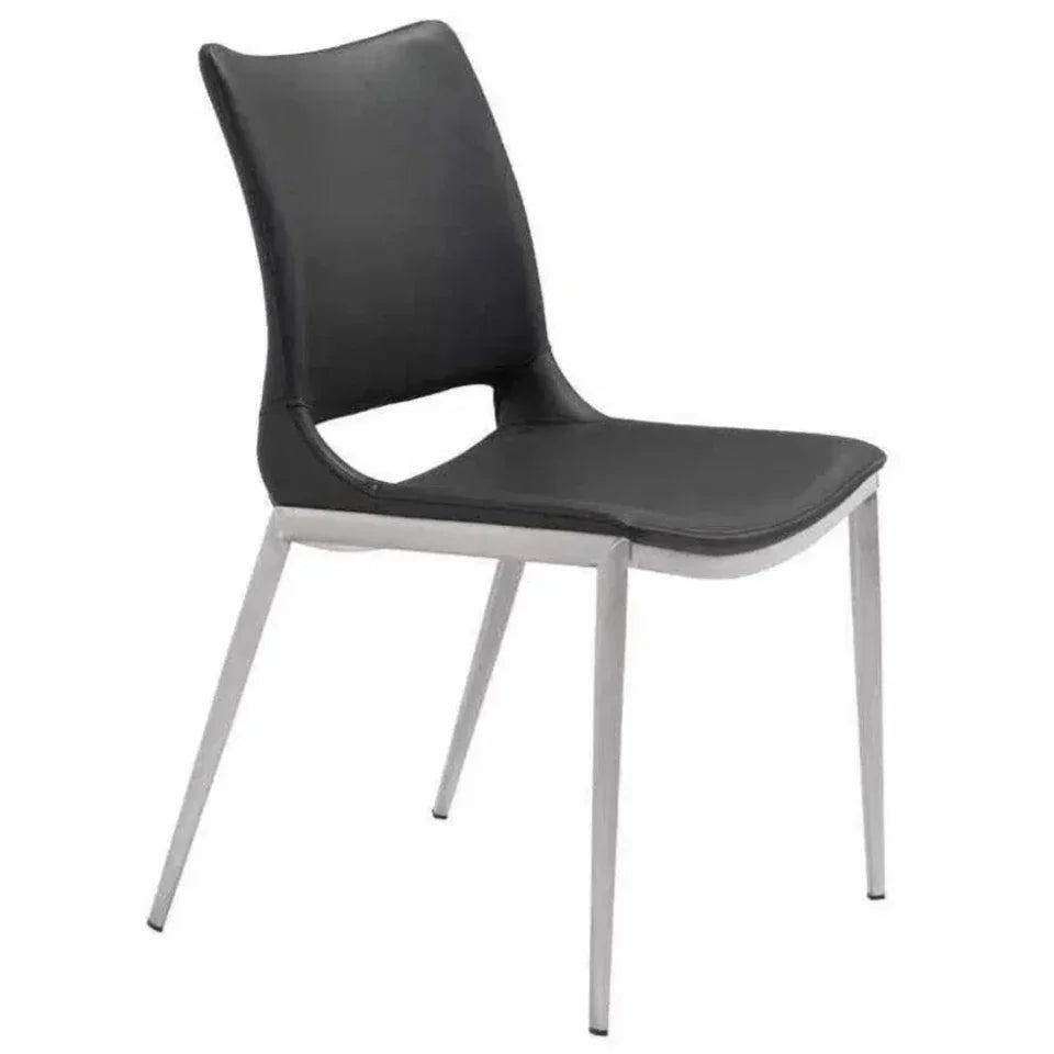Ace Leather Armless Dining Chair 2PC - LOOMLAN - Zuo Modern - Dining Chairs