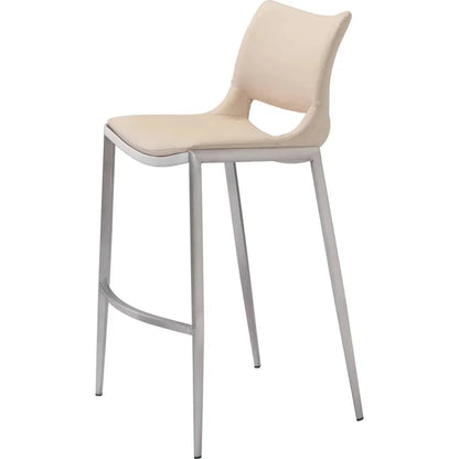 Ace Light Pink & Silver Bar Chair (Set of 2) - LOOMLAN - Zuo Modern - Bar Stools