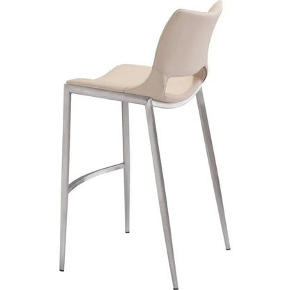 Ace Light Pink & Silver Bar Chair (Set of 2) - LOOMLAN - Zuo Modern - Bar Stools