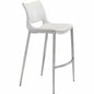 Ace White & Silver Bar Chair (Set of 2) - LOOMLAN - Zuo Modern - Bar Stools