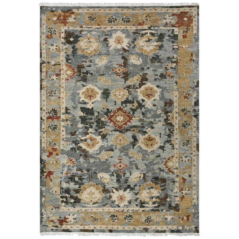 Acra Border Dark Gray Large Area Rugs For Living Room - LOOMLAN - LOOMLAN - Area Rugs