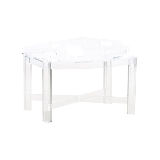 Acrylic Clear X-Shaped Base Tray Table