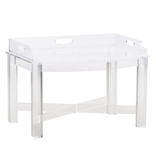 Acrylic Clear X-Shaped Base Tray Table