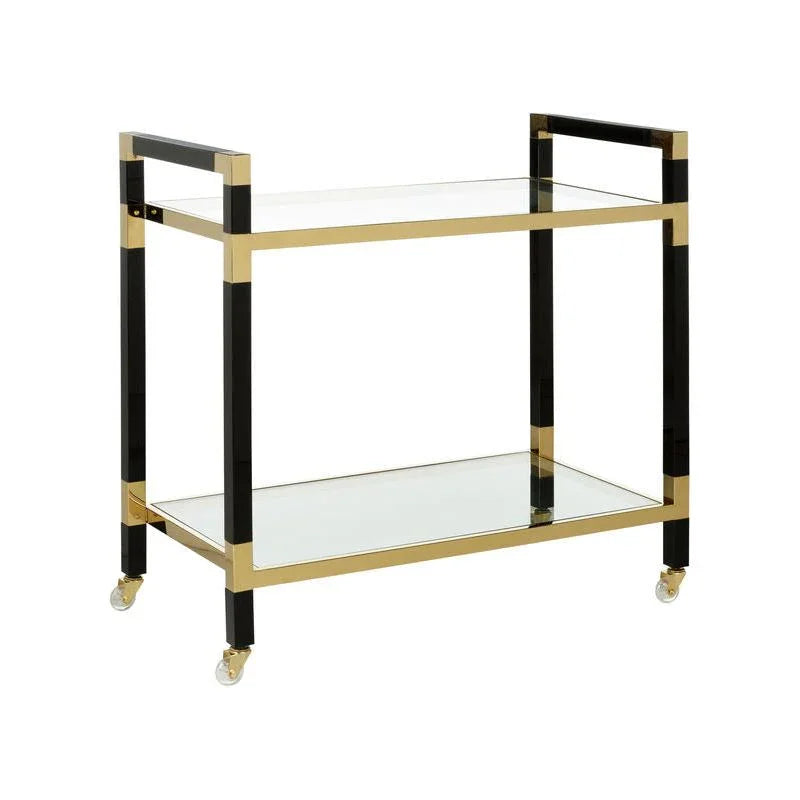 Acrylic Double Glass Top Bar Cart-Home Bar Carts-Chelsea House-LOOMLAN