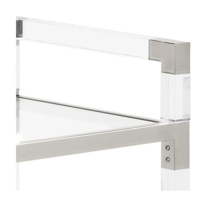 Acrylic Nickel Frame Modern Bar Cart-Home Bar Carts-Chelsea House-LOOMLAN