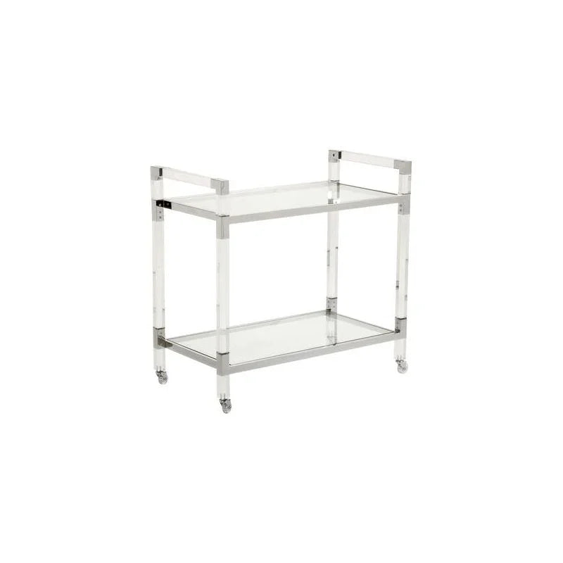 Acrylic Nickel Frame Modern Bar Cart-Home Bar Carts-Chelsea House-LOOMLAN