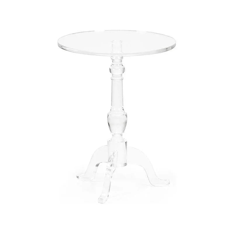 Acrylic Pedestal Base Clear Side Table - LOOMLAN - Chelsea House - Side Tables