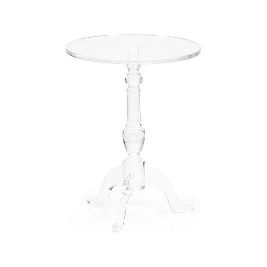 Acrylic Pedestal Base Clear Side Table - LOOMLAN - Chelsea House - Side Tables