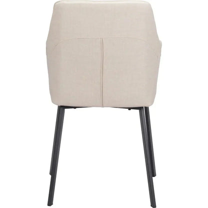 Adage Beige Dining Chair with Steel Frame - LOOMLAN - Zuo Modern - Dining Chairs