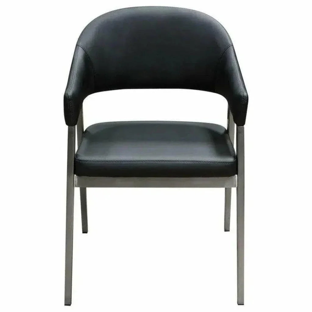 Adele Leather Modern Dining Chair 2PC - LOOMLAN - Diamond Sofa - Dining Chairs