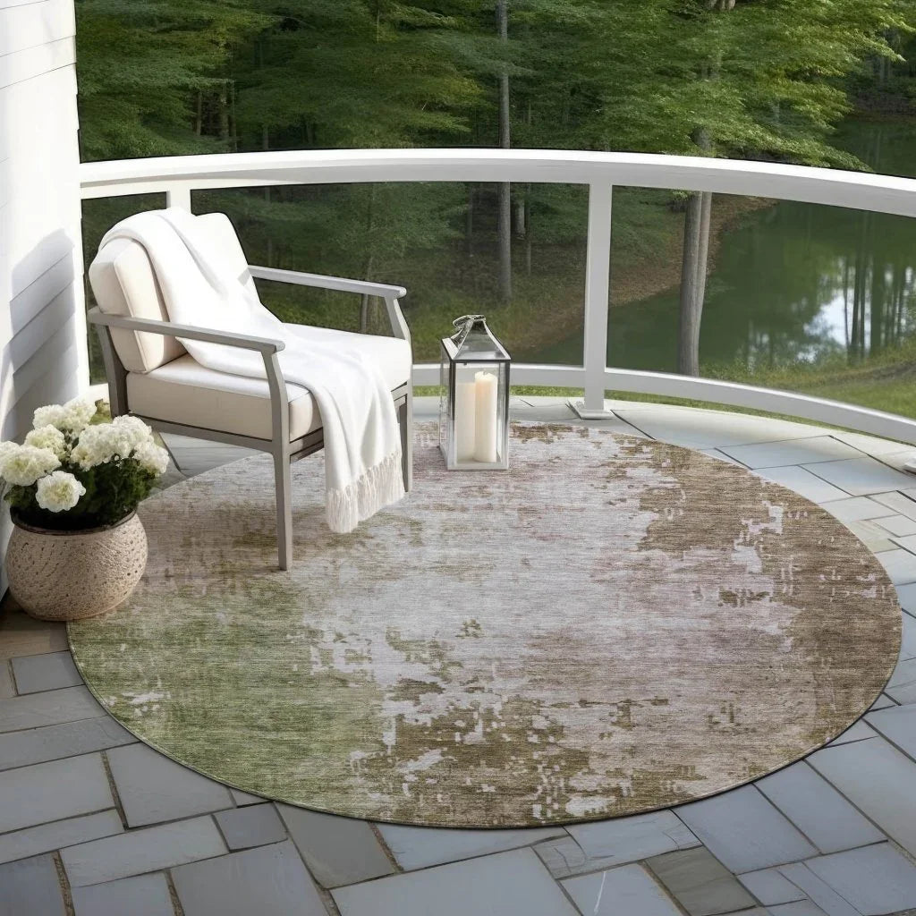 Adiva Brown Washable Indoor - Outdoor Rug - LOOMLAN - LOOMLAN Rugs - Outdoor Rugs