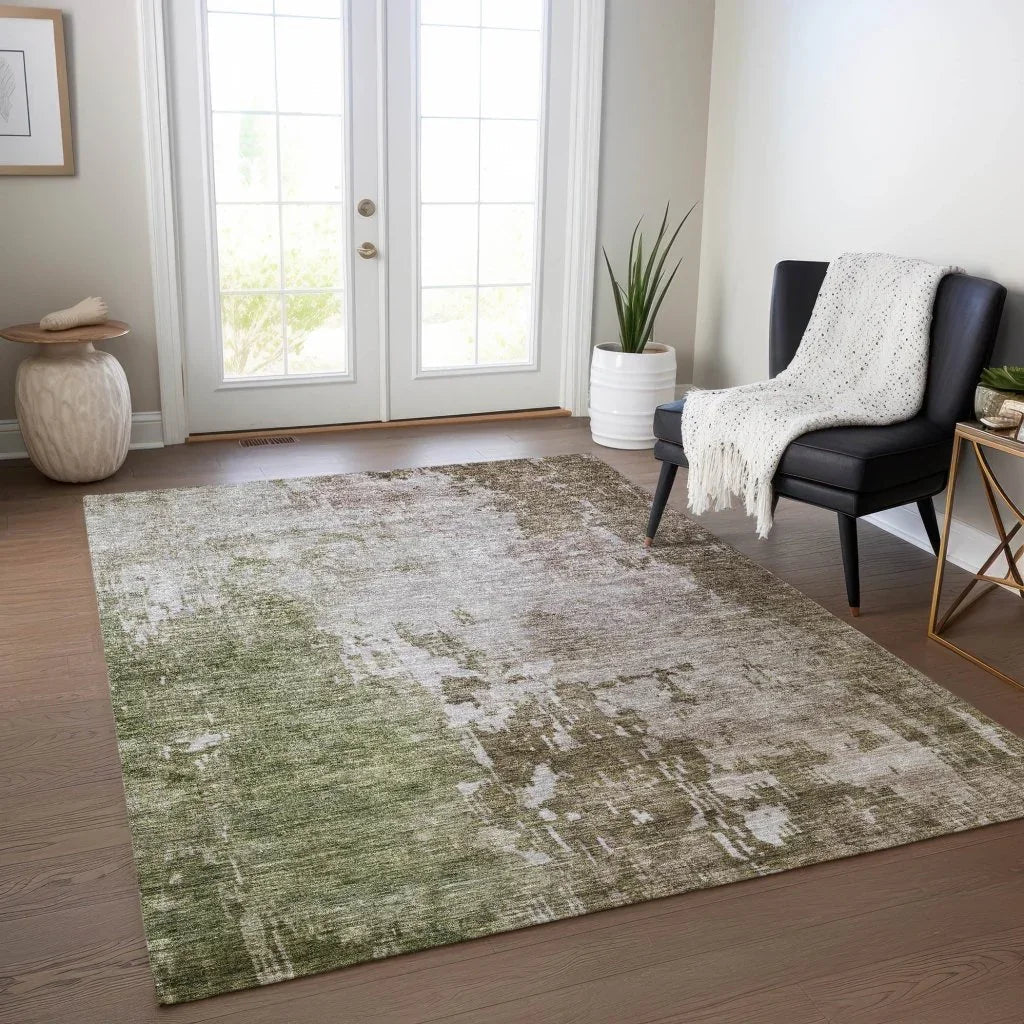Adiva Brown Washable Indoor - Outdoor Rug - LOOMLAN - LOOMLAN Rugs - Outdoor Rugs