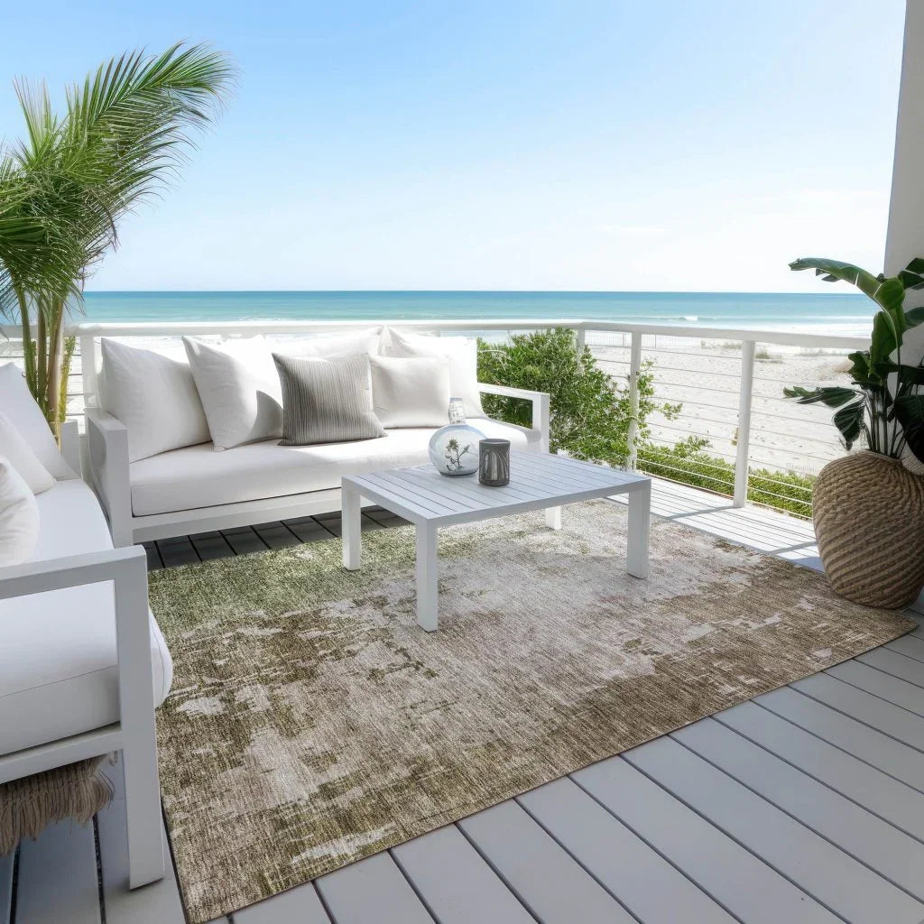 Adiva Brown Washable Indoor - Outdoor Rug - LOOMLAN - LOOMLAN Rugs - Outdoor Rugs