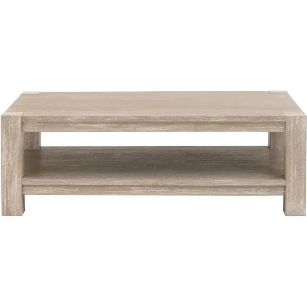 Adler Wood Brown Rectangular Coffee Table - LOOMLAN - Essentials For Living - Coffee Tables