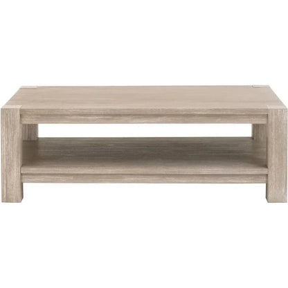 Adler Wood Brown Rectangular Coffee Table - LOOMLAN - Essentials For Living - Coffee Tables