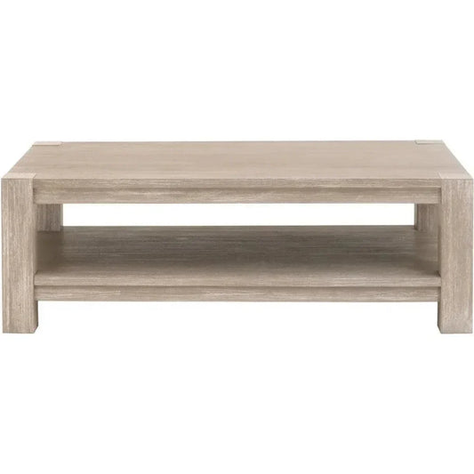 Adler Wood Brown Rectangular Coffee Table - LOOMLAN - Essentials For Living - Coffee Tables