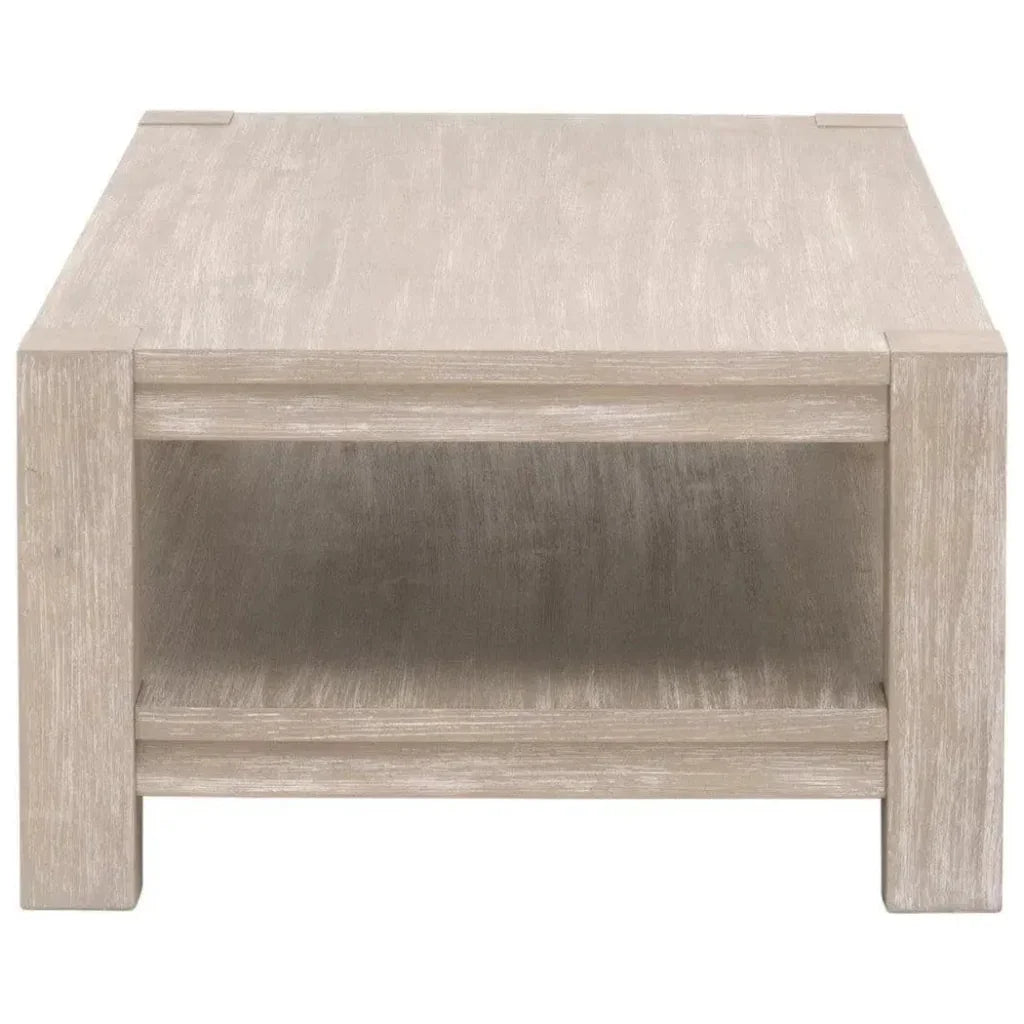 Adler Wood Brown Rectangular Coffee Table - LOOMLAN - Essentials For Living - Coffee Tables