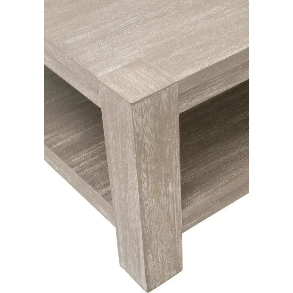 Adler Wood Brown Rectangular Coffee Table - LOOMLAN - Essentials For Living - Coffee Tables