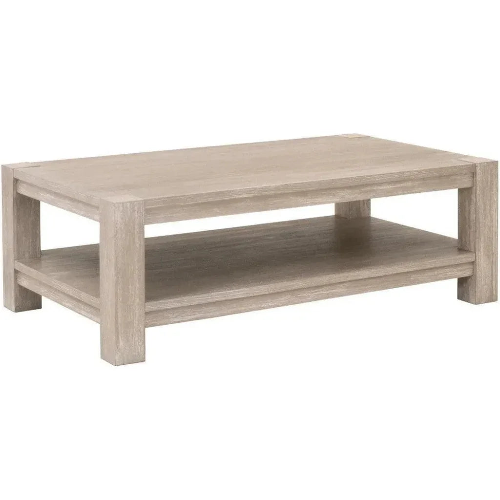 Adler Wood Brown Rectangular Coffee Table - LOOMLAN - Essentials For Living - Coffee Tables