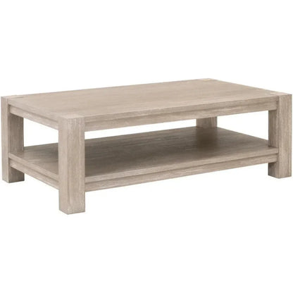 Adler Wood Brown Rectangular Coffee Table - LOOMLAN - Essentials For Living - Coffee Tables