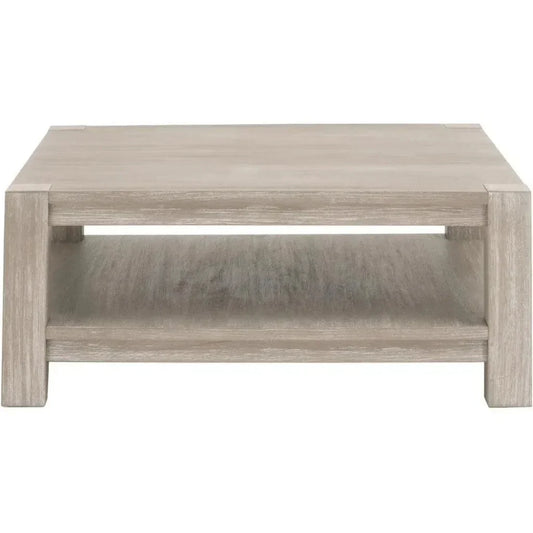 Adler Wood Brown Square Coffee Table - LOOMLAN - Essentials For Living - Coffee Tables