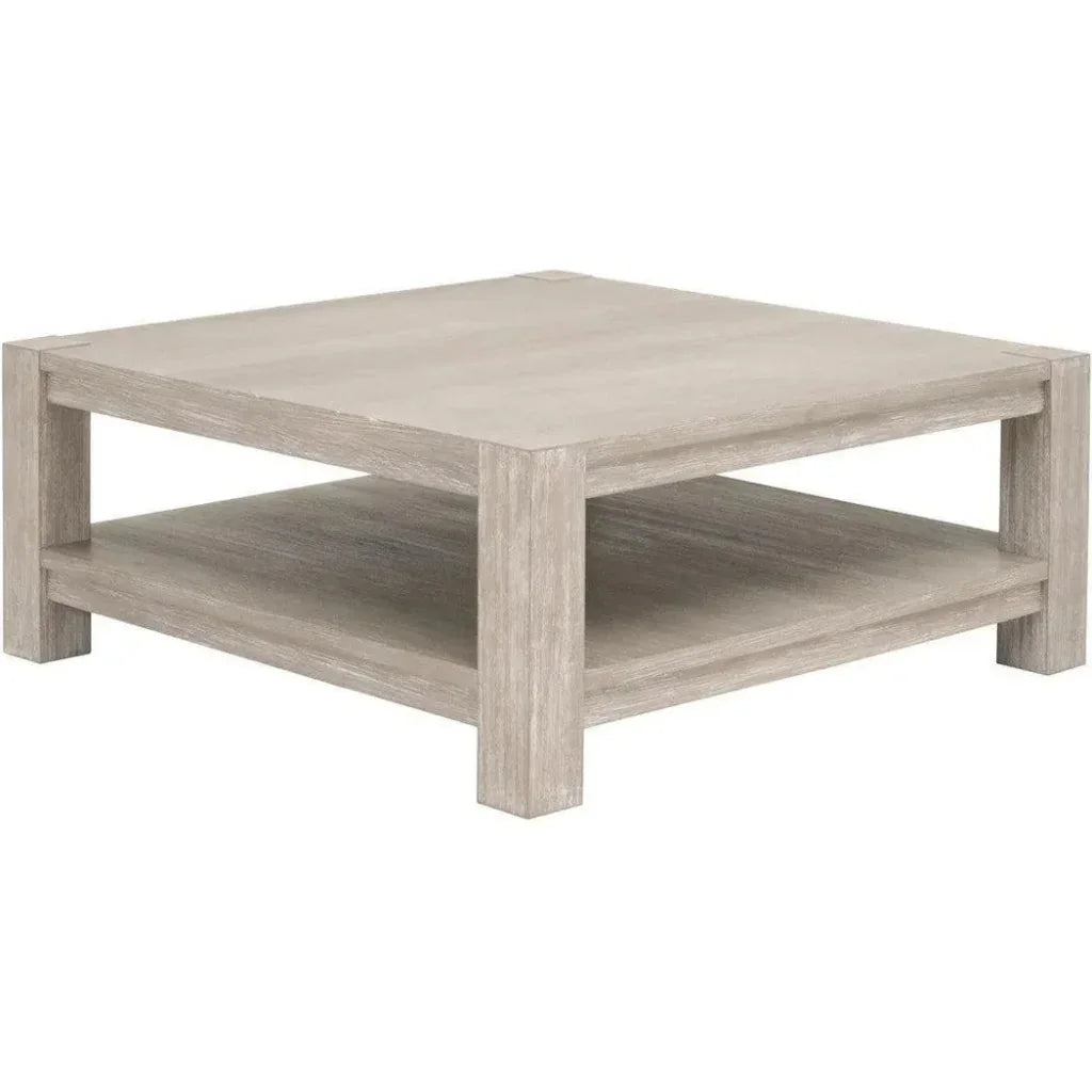 Adler Wood Brown Square Coffee Table - LOOMLAN - Essentials For Living - Coffee Tables