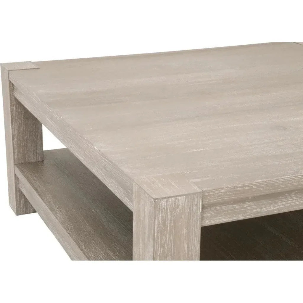 Adler Wood Brown Square Coffee Table - LOOMLAN - Essentials For Living - Coffee Tables