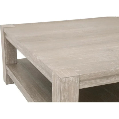 Adler Wood Brown Square Coffee Table - LOOMLAN - Essentials For Living - Coffee Tables