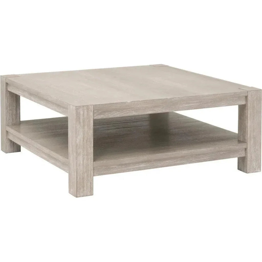 Adler Wood Brown Square Coffee Table - LOOMLAN - Essentials For Living - Coffee Tables