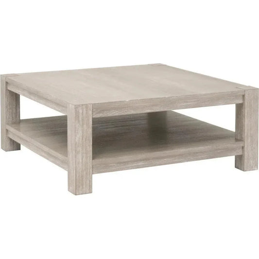 Adler Wood Brown Square Coffee Table - LOOMLAN - Essentials For Living - Coffee Tables