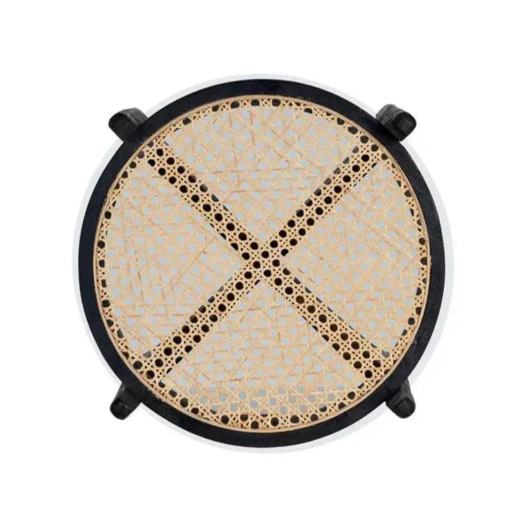 Adora End Table Modern With Glass And Rattan - LOOMLAN - SUNPAN - Side Tables