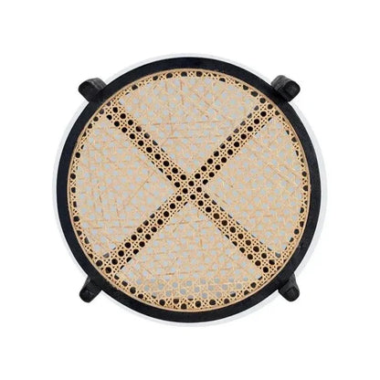 Adora End Table Modern With Glass And Rattan - LOOMLAN - SUNPAN - Side Tables