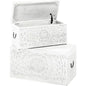 2PC Rectangular White Storage Trunks - LOOMLAN - LOOMLAN - Trunks