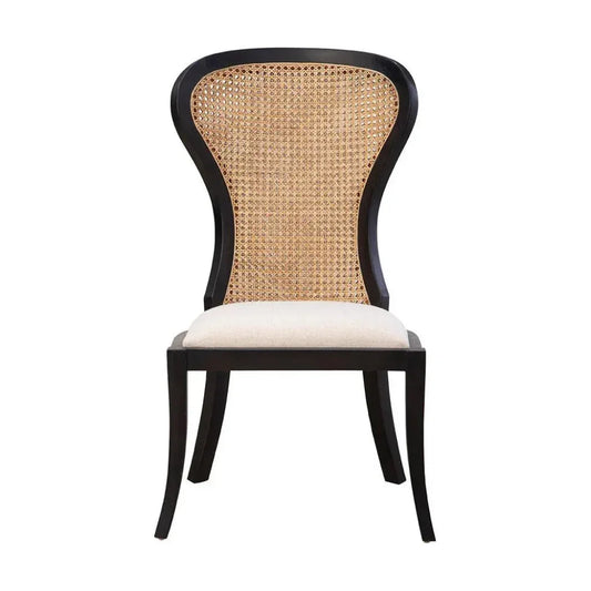Adrina Linen Black Armless Side Chair - LOOMLAN - Furniture Classics - Accent Chairs