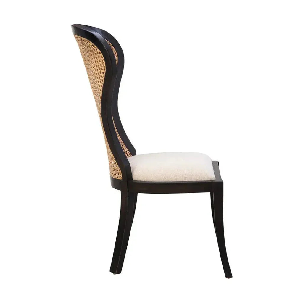 Adrina Linen Black Armless Side Chair - LOOMLAN - Furniture Classics - Accent Chairs
