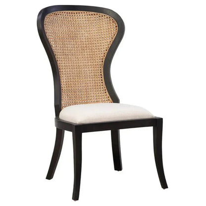 Adrina Linen Black Armless Side Chair - LOOMLAN - Furniture Classics - Accent Chairs