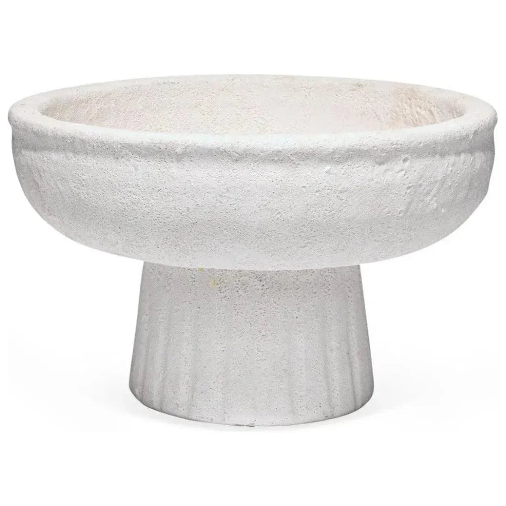 Aegean White Ceramic Pedestal Bowl