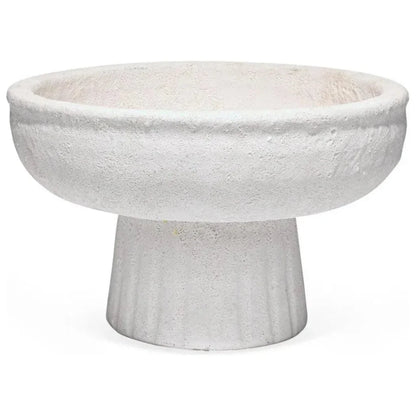 Aegean White Ceramic Pedestal Bowl