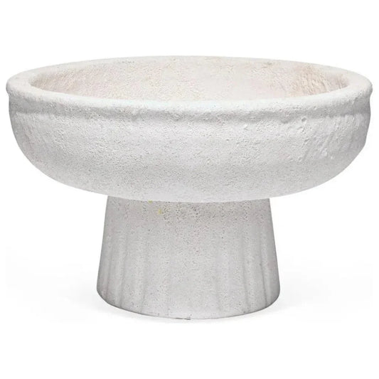 Aegean White Ceramic Pedestal Bowl