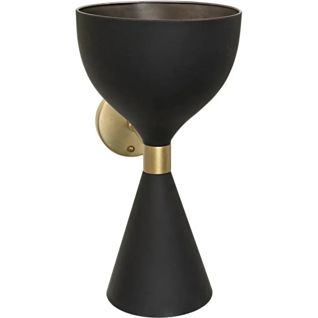 Aegeon Black Steel Sconce - LOOMLAN - Noir - Wall Sconces