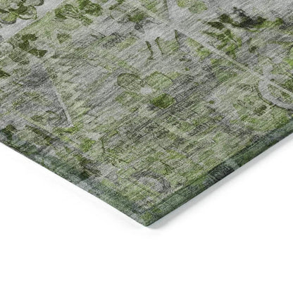 Aelain Aloe Washable Indoor - Outdoor Rug - LOOMLAN - LOOMLAN Rugs - Outdoor Rugs