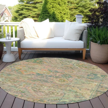 Aelain Green Washable Indoor - Outdoor Rug - LOOMLAN - LOOMLAN Rugs - Outdoor Rugs