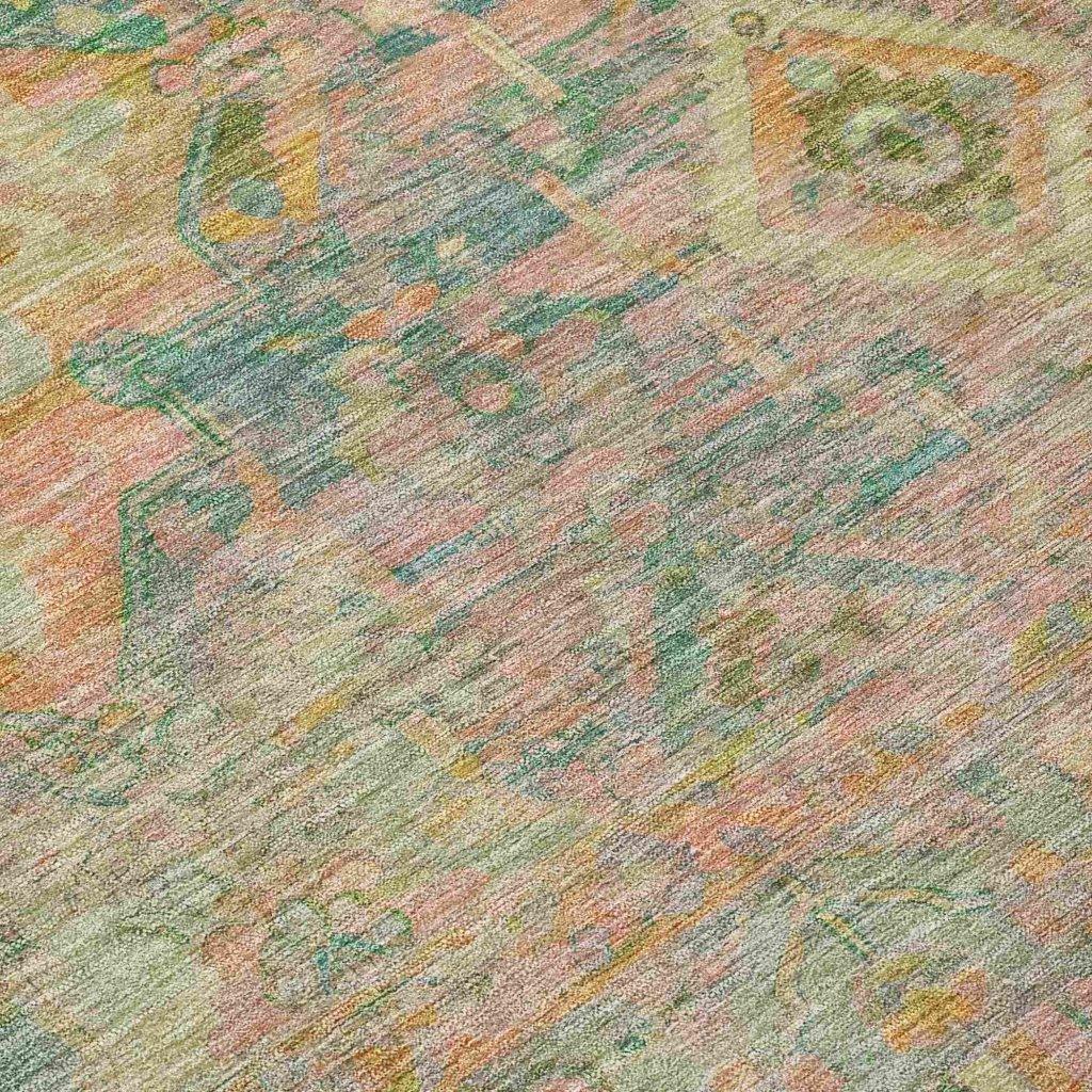 Aelain Green Washable Indoor - Outdoor Rug - LOOMLAN - LOOMLAN Rugs - Outdoor Rugs